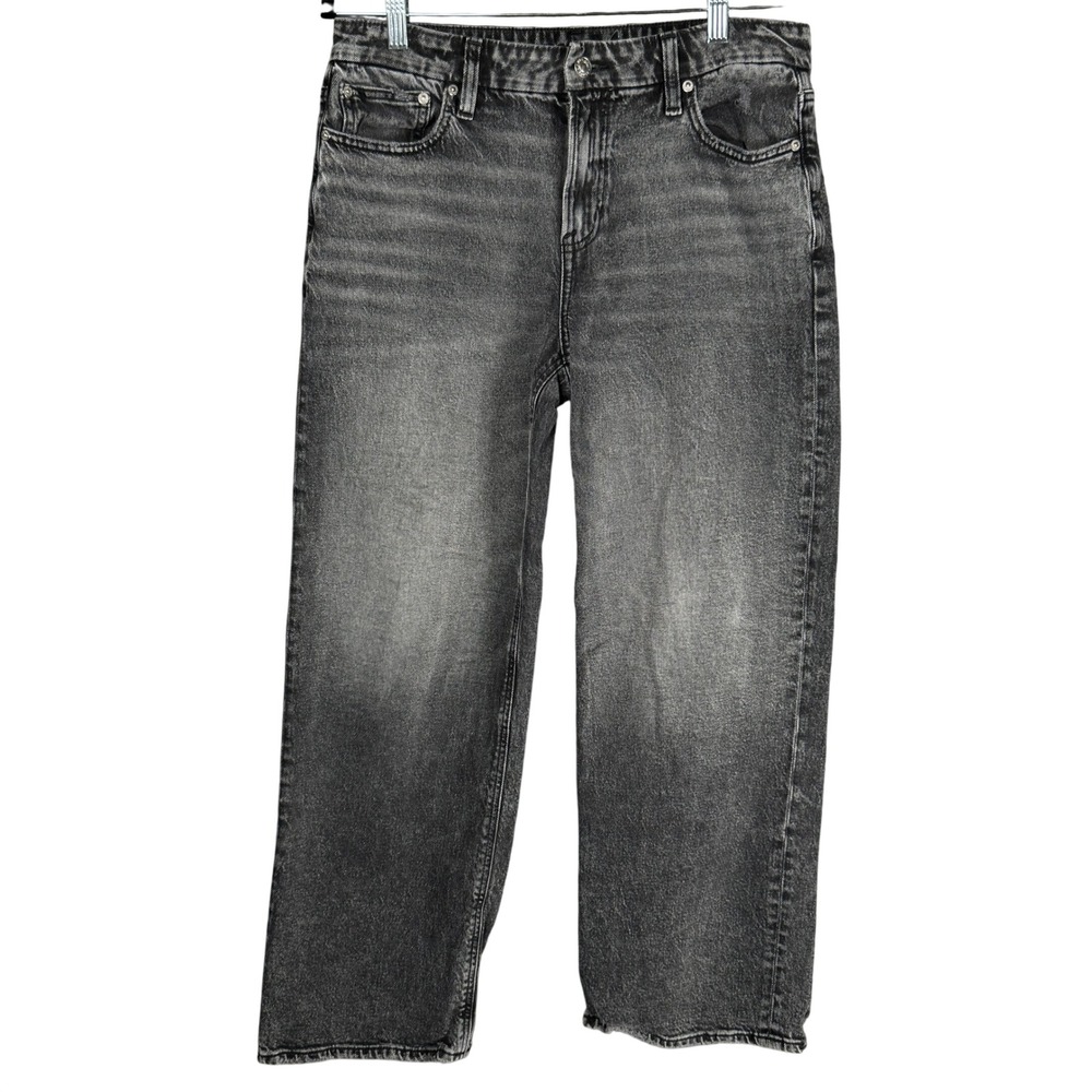 American Eagle Curvy Stovepipe Jeans Womens 10 Regular Black High Rise Stretch